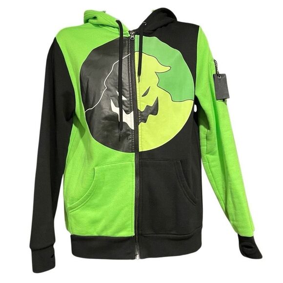 Nightmare Before Christmas Oogie Boogie Split Zip-Up Hoodie Men’s XS - Picture 1 of 6
